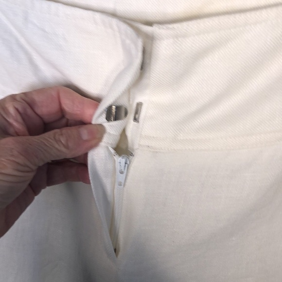 Worthington 100% Linen Fully Lined Wide Leg Set-in Waistband Trousers Size 8 - Picture 6 of 8